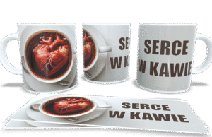 Serce w kawie. Makabryczny kubek dla romantycznych kawoszy